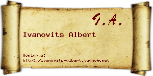 Ivanovits Albert névjegykártya
